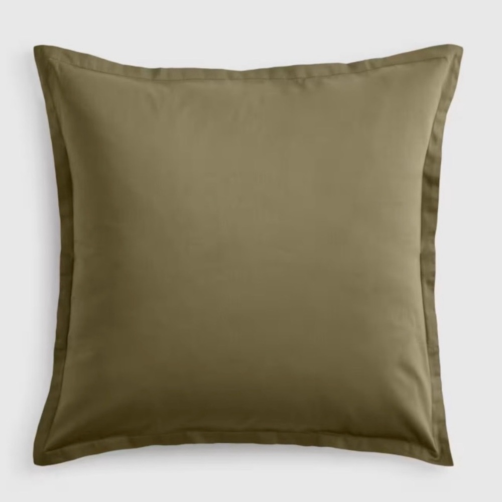 NWT QUINCE Luxury Organic Sateen Euro Sham Aloe
